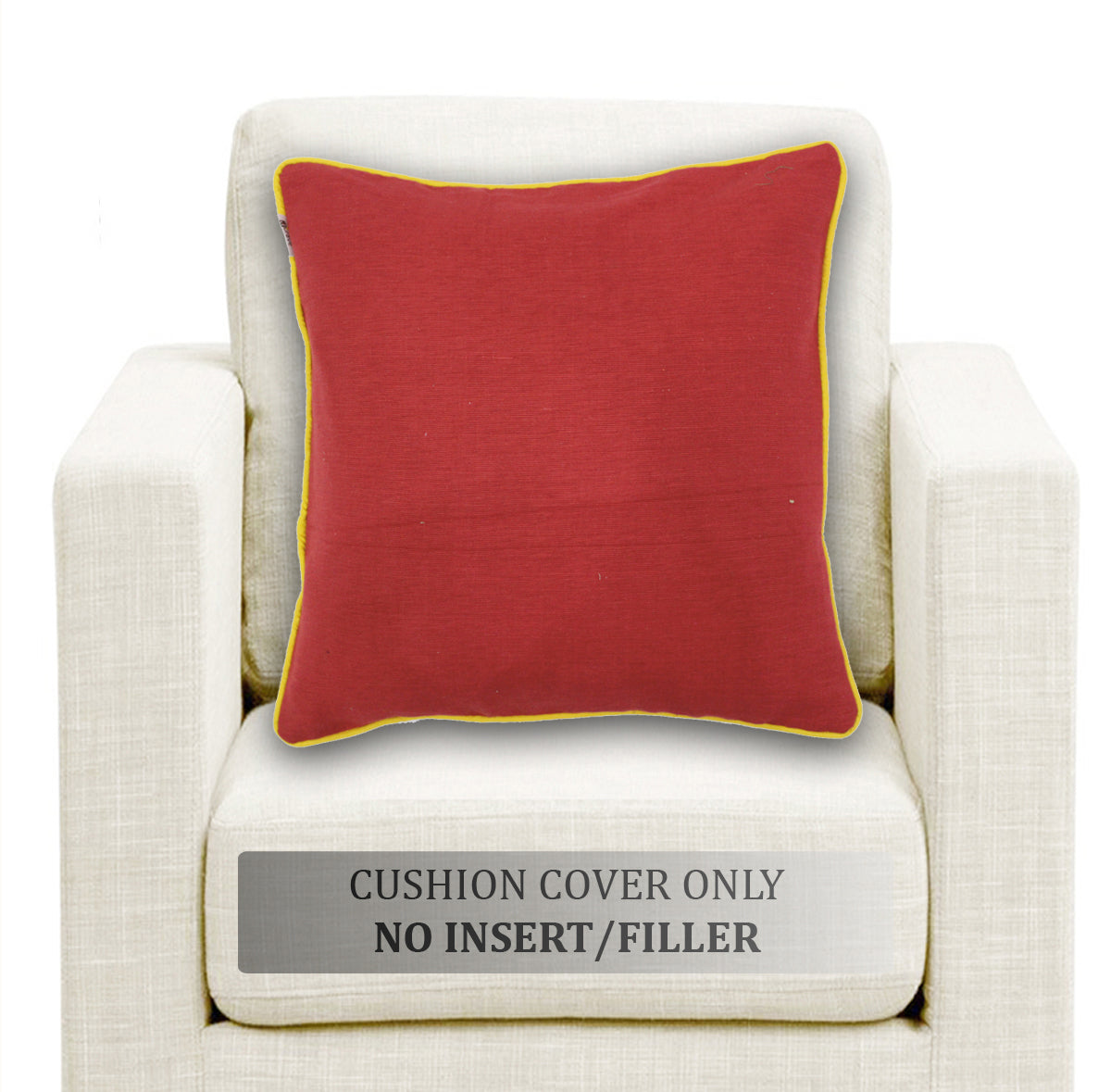 Soft Woven Corded Stripe Cotton Cushion Cover Set in Red online (1Pc)
