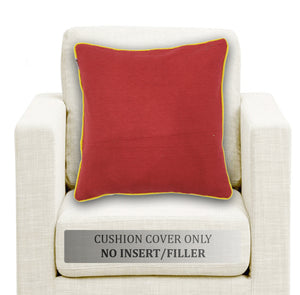 Soft Woven Corded Stripe Cotton Cushion Cover Set in Red online (1Pc)