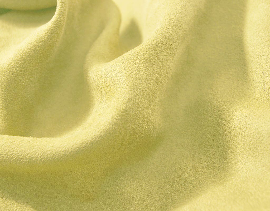 Imported SUEDE Solid Design 200 GSM Fabric (152 cms) in Lemon Yellow Online At Best Prices