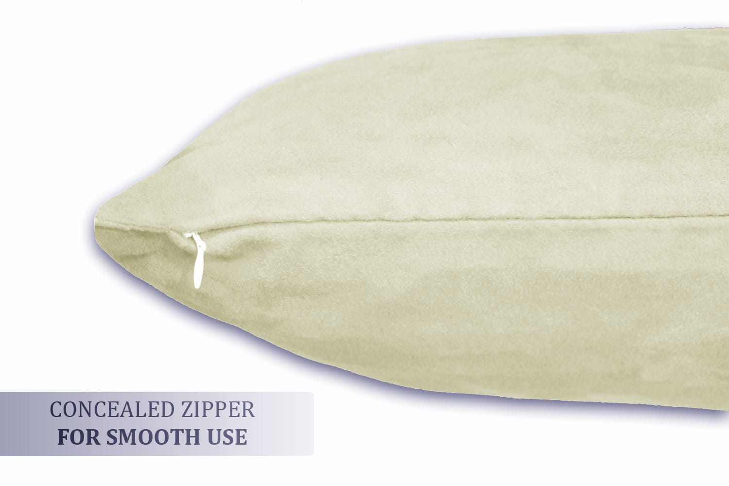 Luxurious Microfiber Suede Velvet Cushion Cover Set in Cream online in India