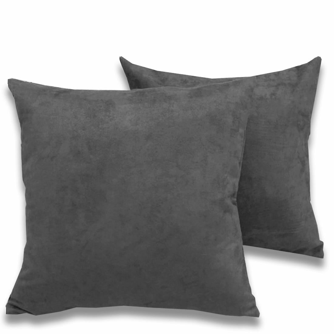 Luxurious Microfiber Suede Velvet Cushion Cover Set in Charcoal online in India