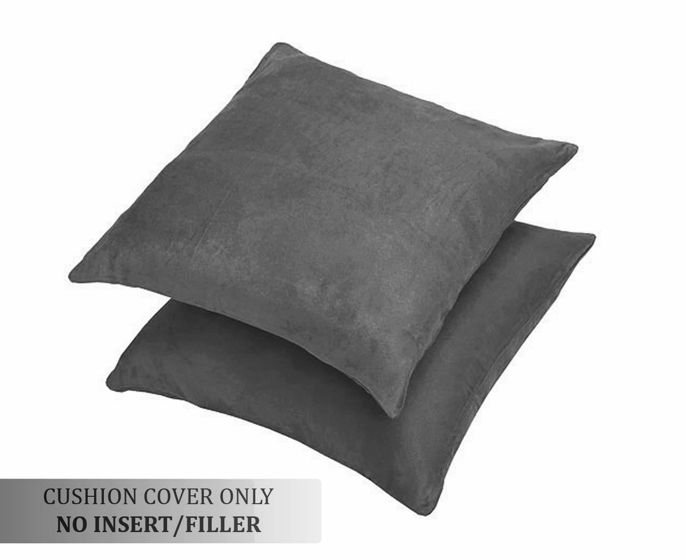 Luxurious Microfiber Suede Velvet Cushion Cover Set in Charcoal online in India