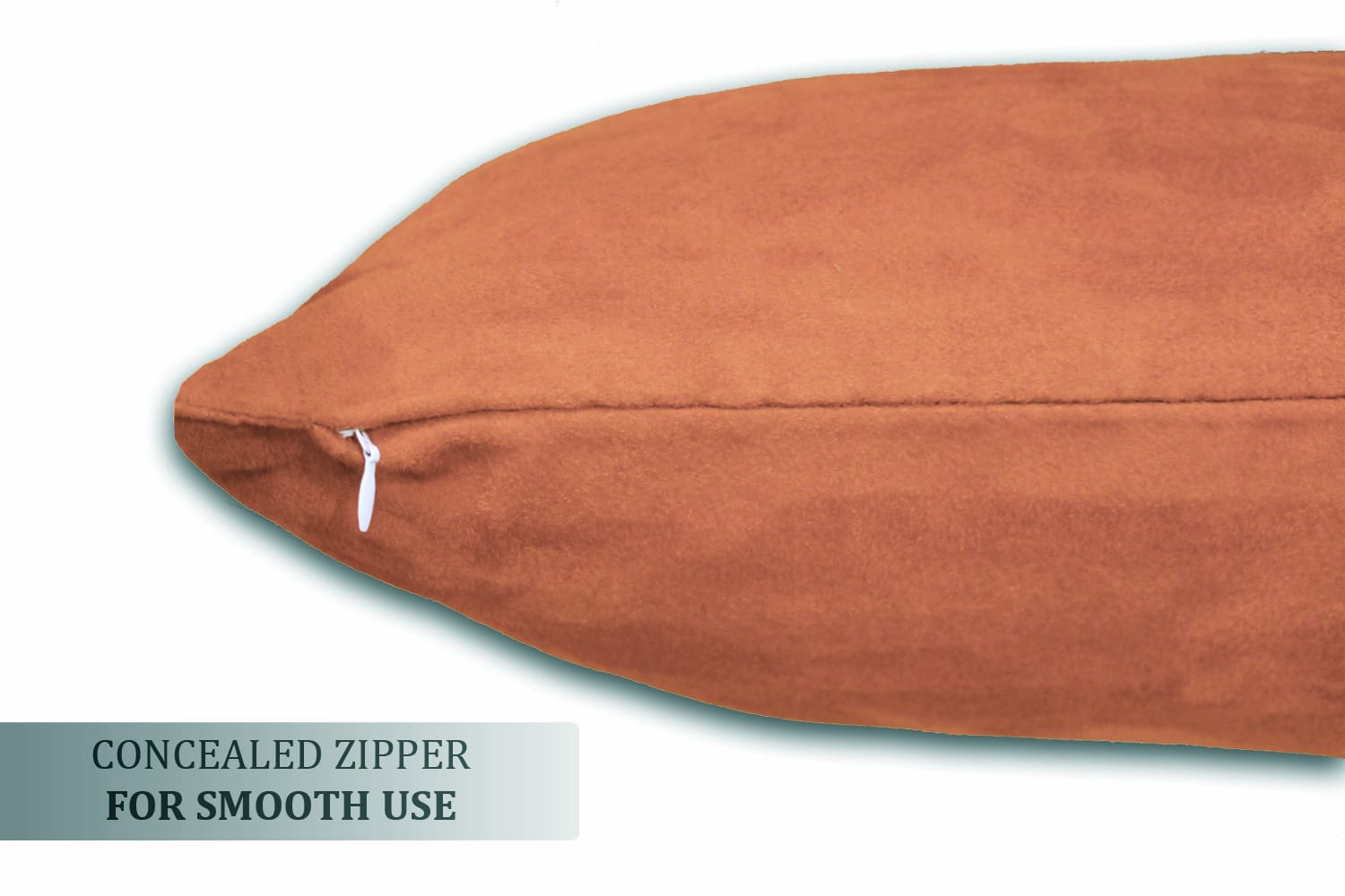 Luxurious Microfiber Suede Velvet Cushion Cover Set in Dark Orange online in India