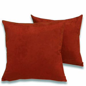 Luxurious Microfiber Suede Velvet Cushion Cover Set in Rust online in India