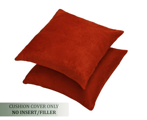 Luxurious Microfiber Suede Velvet Cushion Cover Set in Rust online in India
