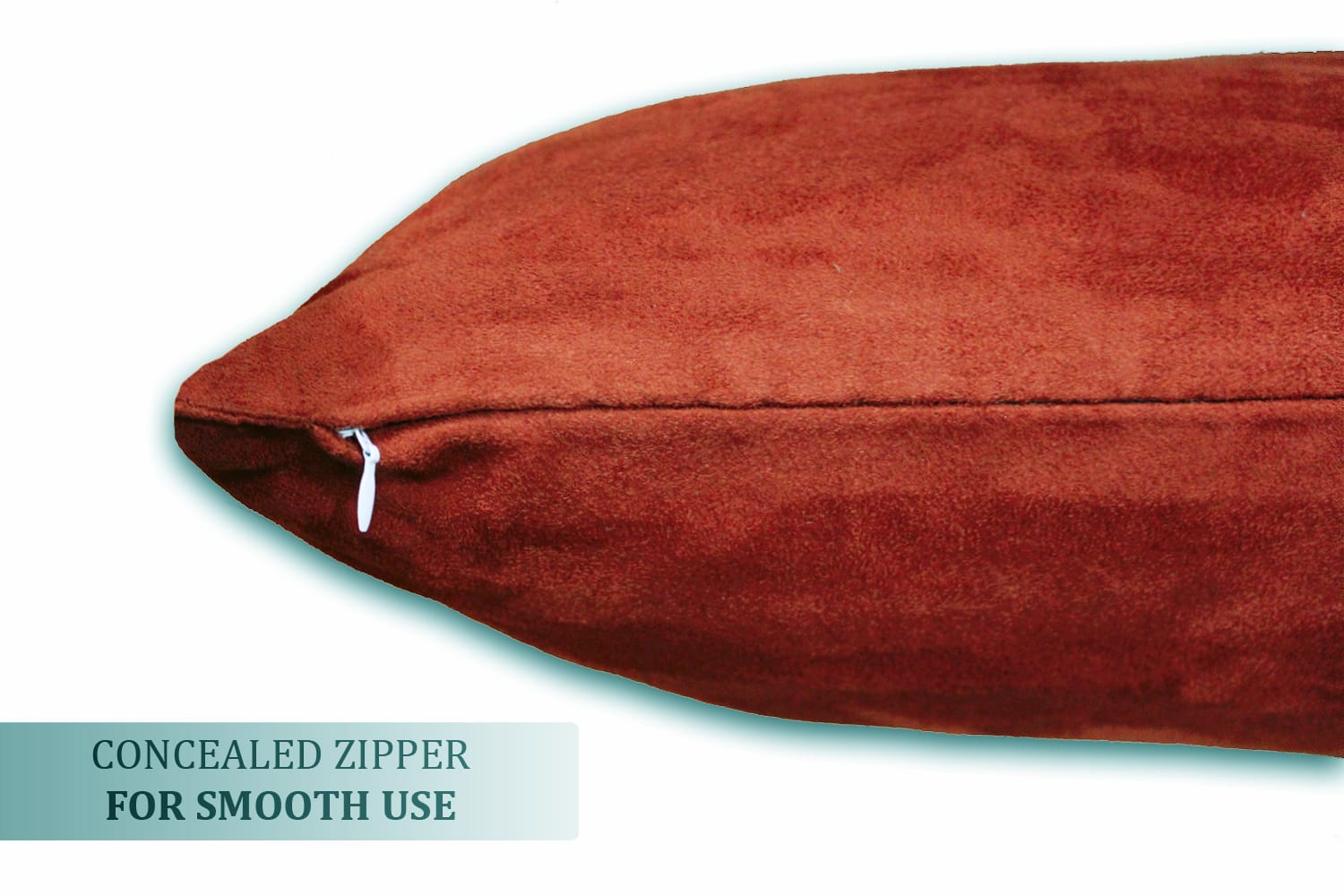 Luxurious Microfiber Suede Velvet Cushion Cover Set in Rust online in India