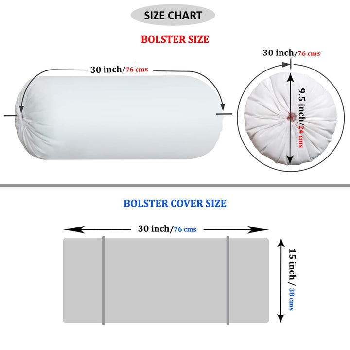 Soft Funky Print Cotton Flannel Bolster Cover Set (2 Pcs) online at best prices