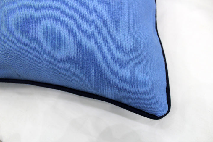 Soft Woven Corded Stripe Cotton Cushion Cover Set in Sky Blue online (1Pc)