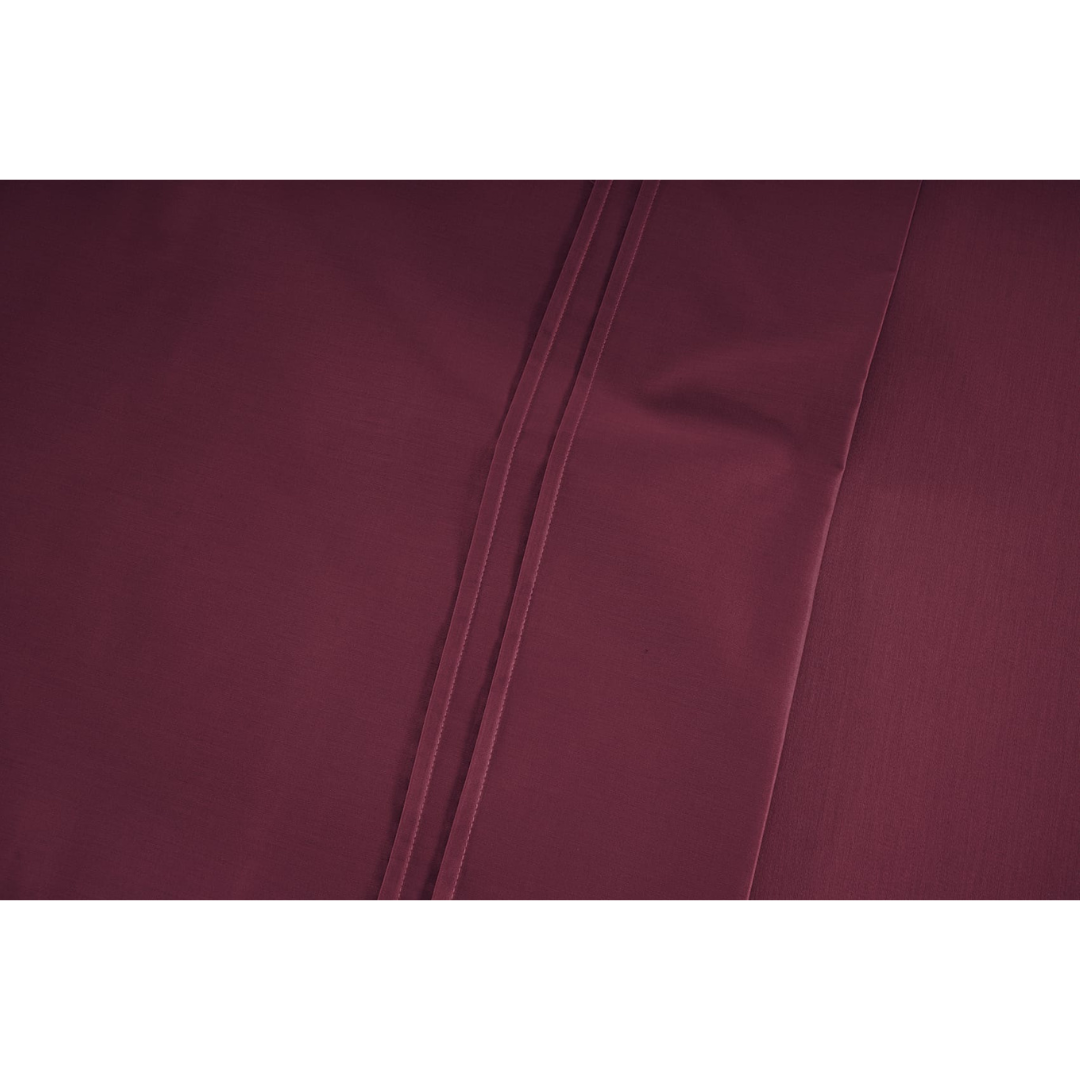 Soft Cotton Plain 400 TC Satin Fitted Bedsheet In Burgundy At Best Prices