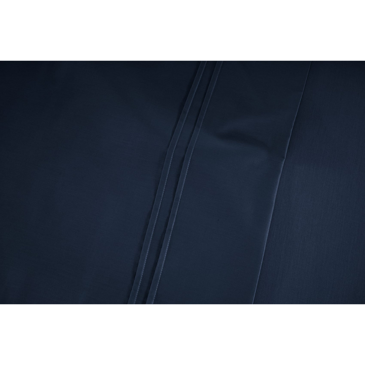 Soft Cotton Plain 400 TC Satin Fitted Bedsheet In Navy Blue At Best Prices
