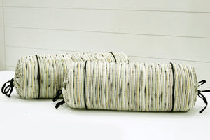 Stylish Stripes Woven Cotton Bolster Cover set (2 Pcs) online in India