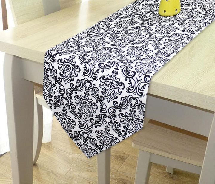 144 TC Damask Cotton Table Runner for 6 Seater Table in Black online