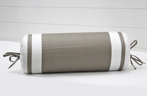 400 TC Luxurious Cotton Satin Bolster Cover Set in Taupe-2Pcs