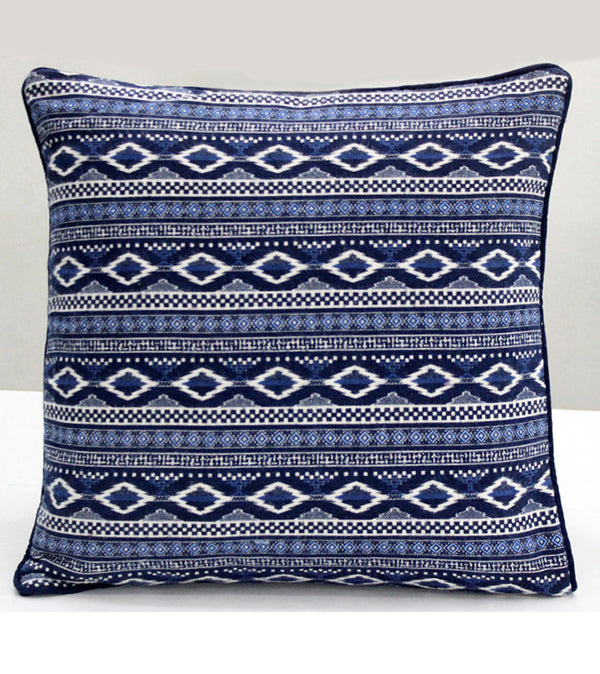 Quartz Printed Geometrical One Cotton Cushion Cover - Black