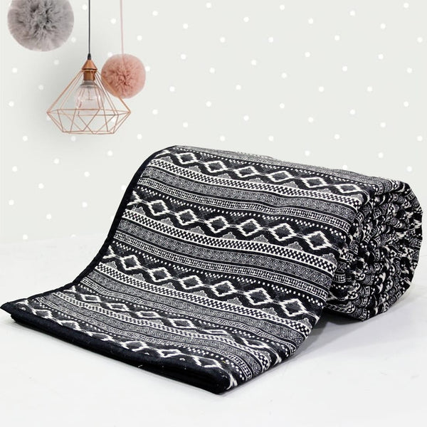 Cozy 3 layer Digital Print Cotton Flannel Blanket In Black Online At Best prices