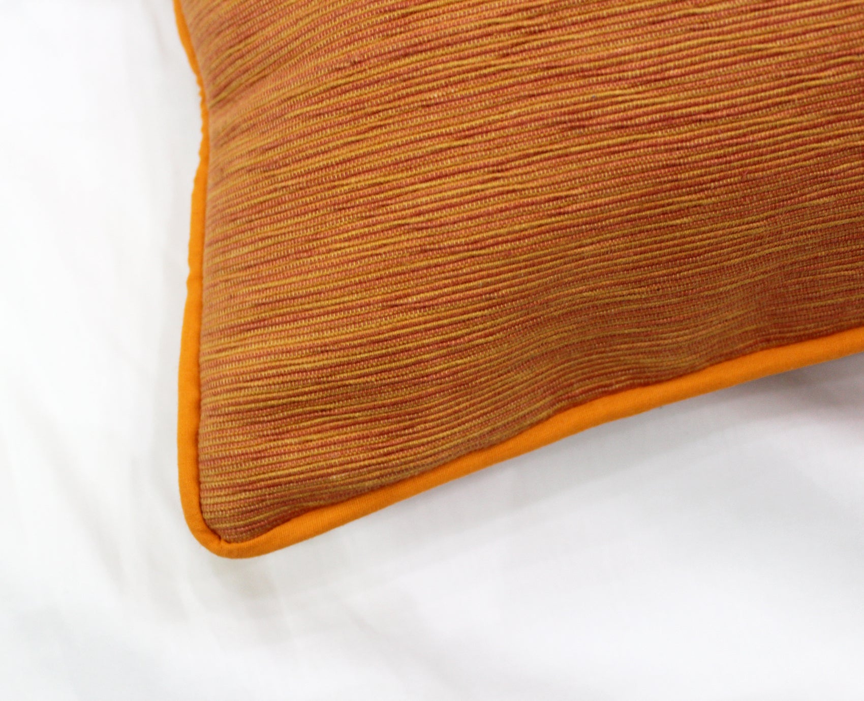 Soft Woven Corded Stripe Cotton Cushion Cover Set in Rust and Roast online (1Pc)