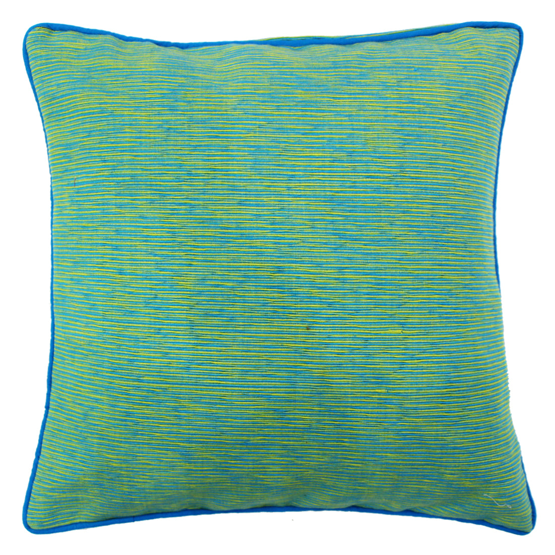 Soft Woven Corded Stripe Cotton Cushion Cover Set in Blue & Green online (1Pc)