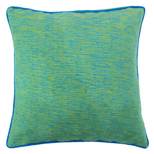 Soft Woven Corded Stripe Cotton Cushion Cover Set in Blue & Green online (1Pc)