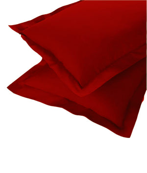 Soft 210 TC Plain Cotton Pillow Cover Set In Burgundy Online In India(2 Pcs)
