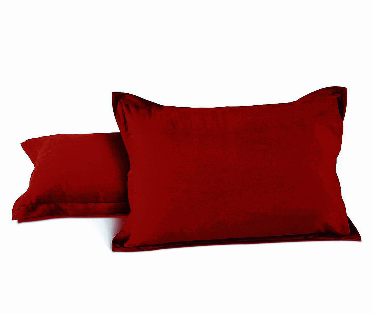 Soft 210 TC Plain Cotton Pillow Cover Set In Burgundy Online In India(2 Pcs)