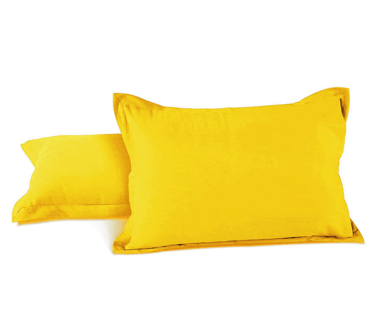 Soft 210 TC Plain Cotton Pillow Cover Set in Yellow online in India(2 Pcs)
