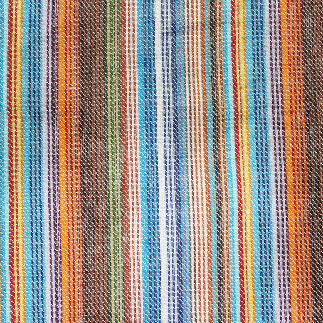 Multicolor Stripes Woven Cotton 2 Pcs Bolster Cover set - Orange