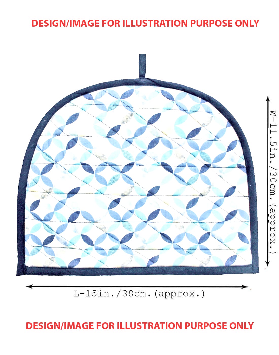 Printed Cotton Quilted Tea Cozy - Peacock Blue