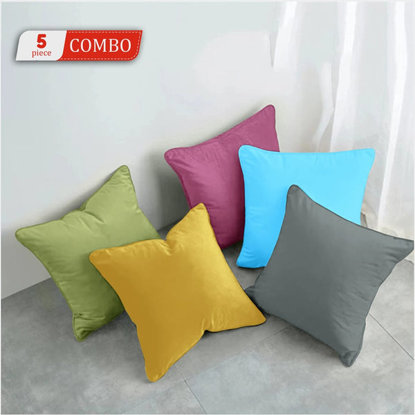 Cotton Decorative 5 Pcs Cushion Cover Set