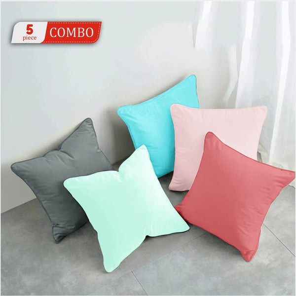 Cotton Decorative 5 Pcs Cushion Cover Set