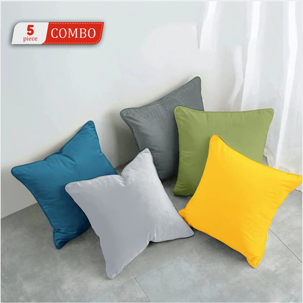 Cotton Decorative 5 Pcs Cushion Cover Set