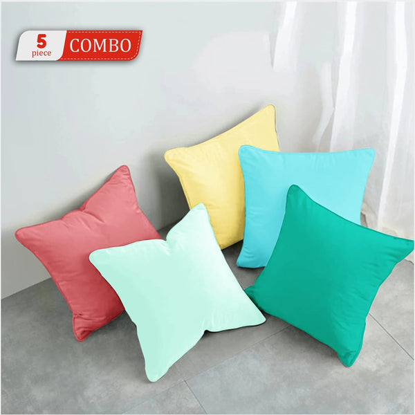 Plain Cotton Decorative Cushion Cover 5 Pcs online at best prices