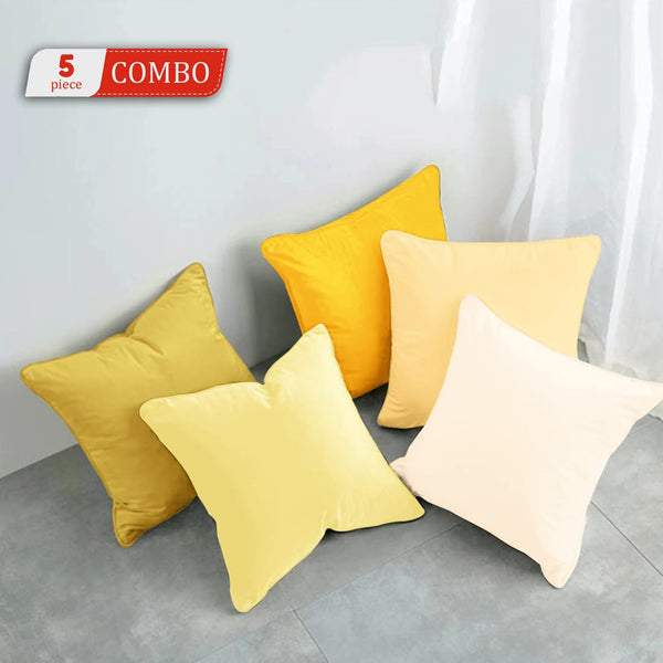 Plain Cotton Decorative Cushion Cover 5 Pcs online at best prices