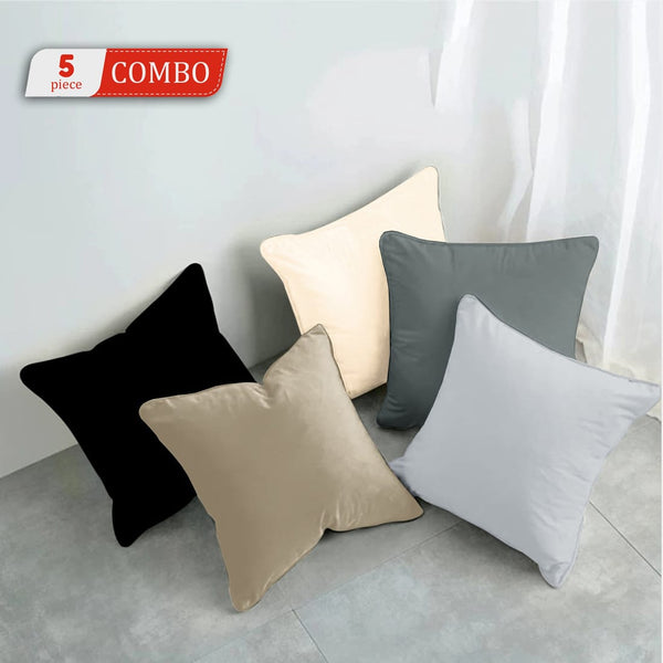 Plain Cotton Decorative Cushion Cover 5 Pcs online at best prices