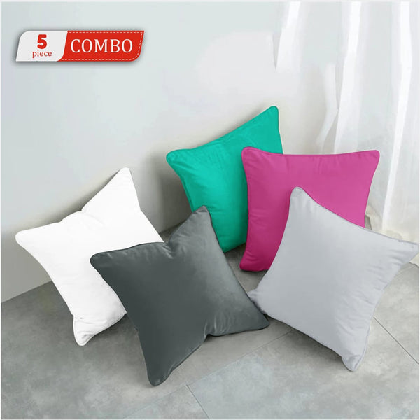Cotton Decorative 5 Pcs Cushion Cover Set